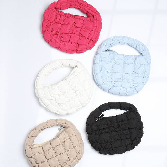 Sac mini nuage matelassé beige