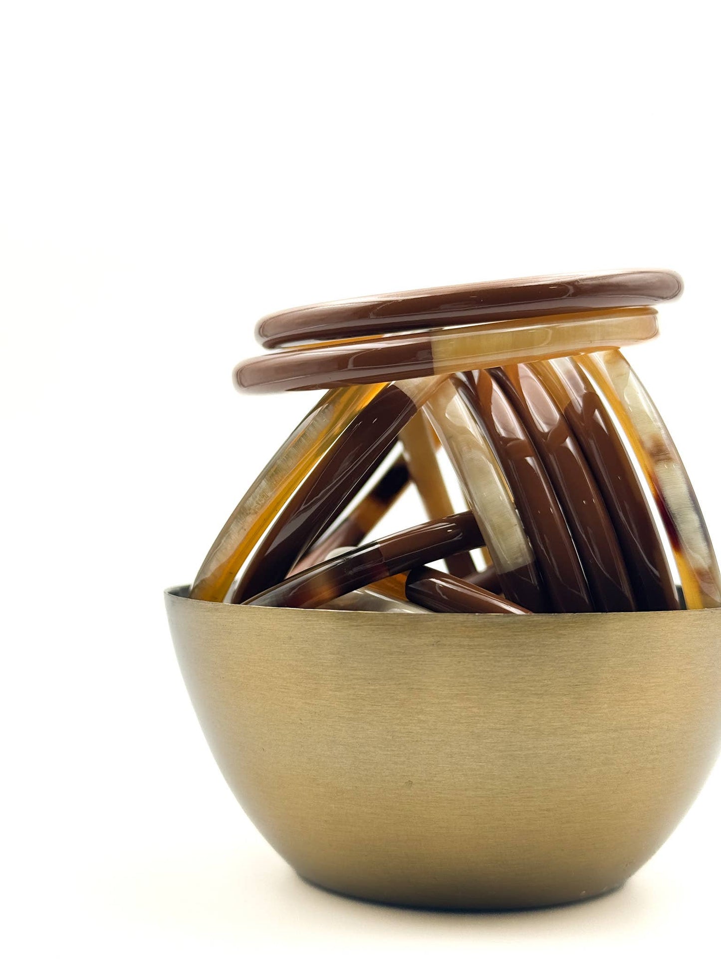 Jonc laqué en corne de buffle Milk Chocolate