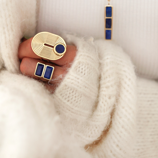 Bague 7 Chemins ovale pierre