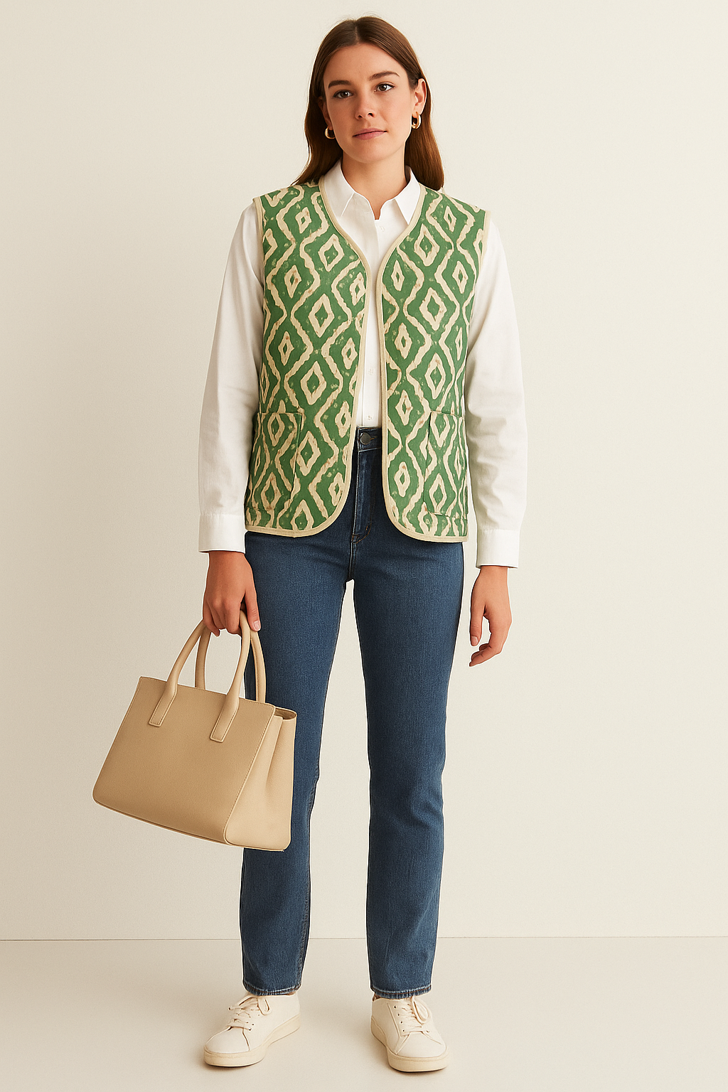Gilet Imprimé Chic - gia044vert