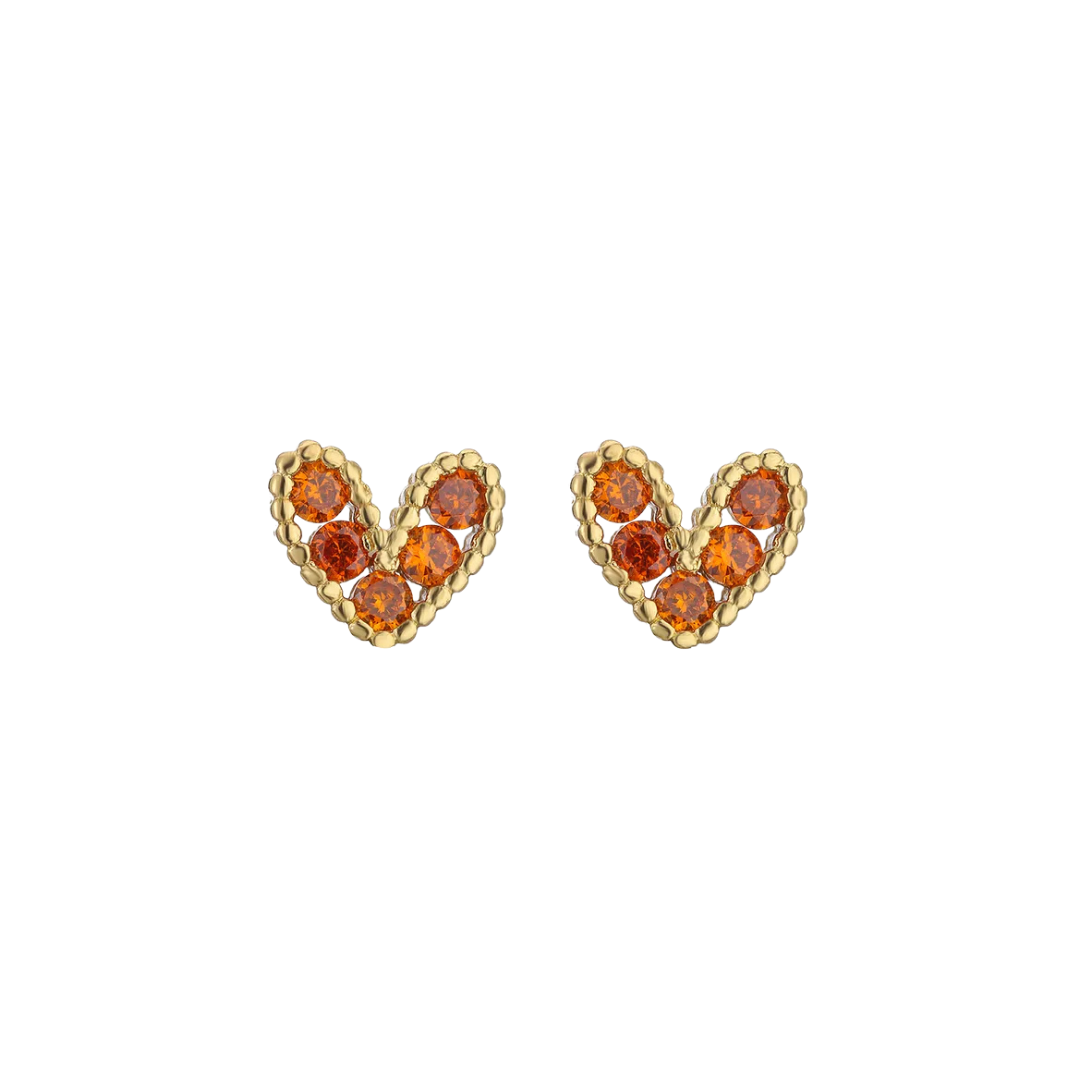 Clous d'oreilles cœur orange - DupontDupont
