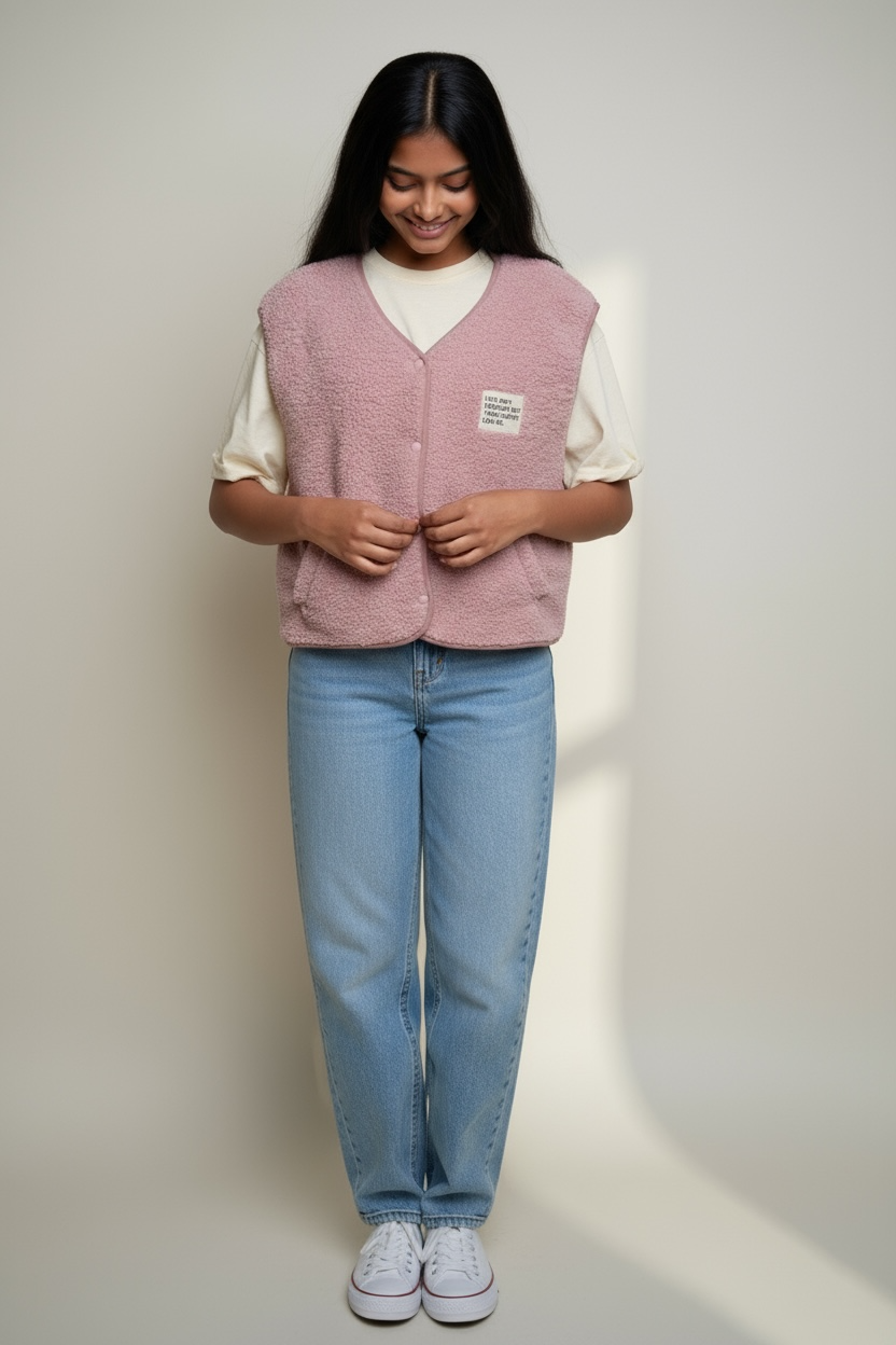 Gilet Moumoute  Rose