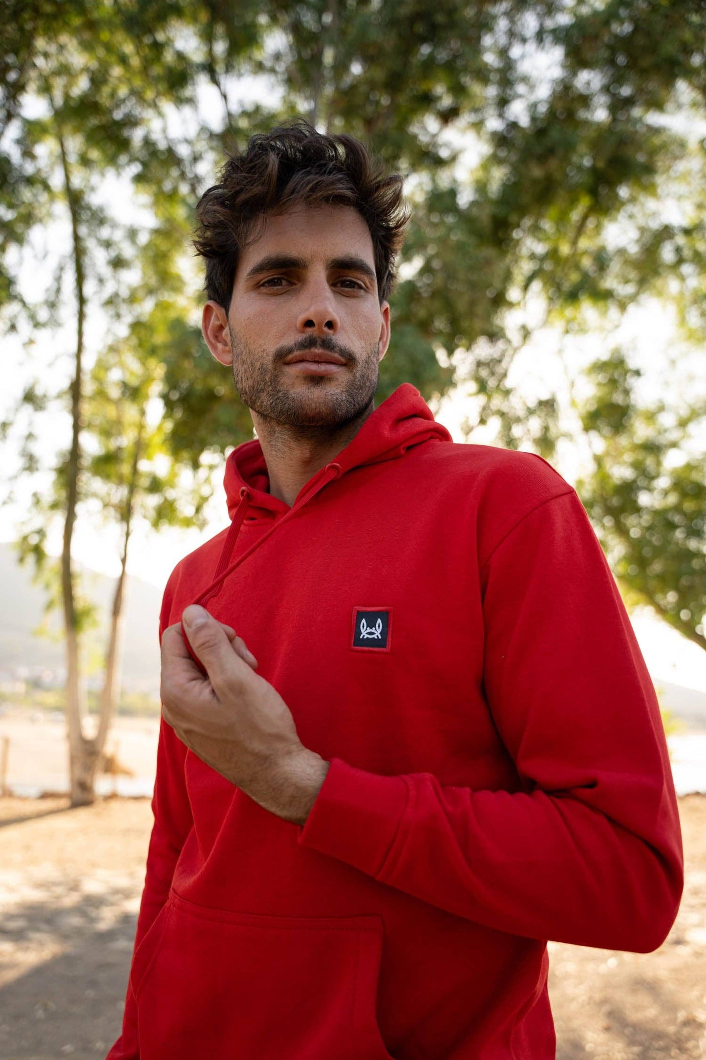 Sweat à Capuche Patch Rouge: Rouge / M