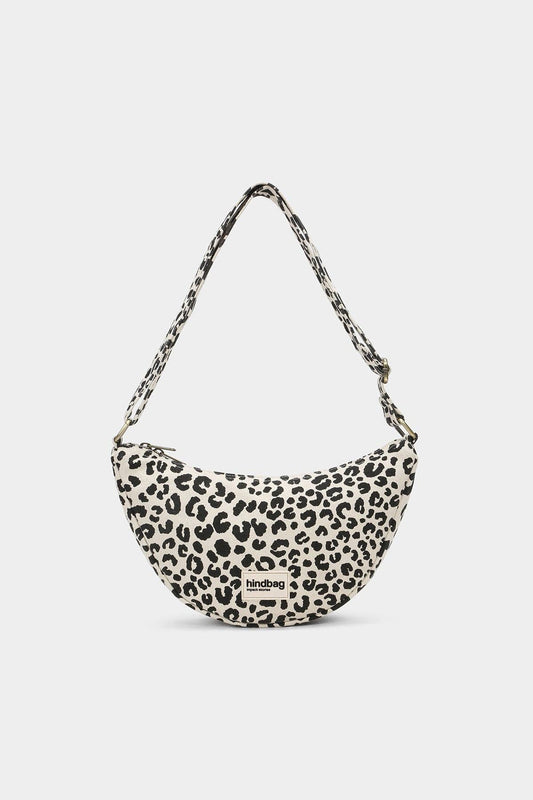 Sac demi-lune Andrea Léopard écru - DupontDupont