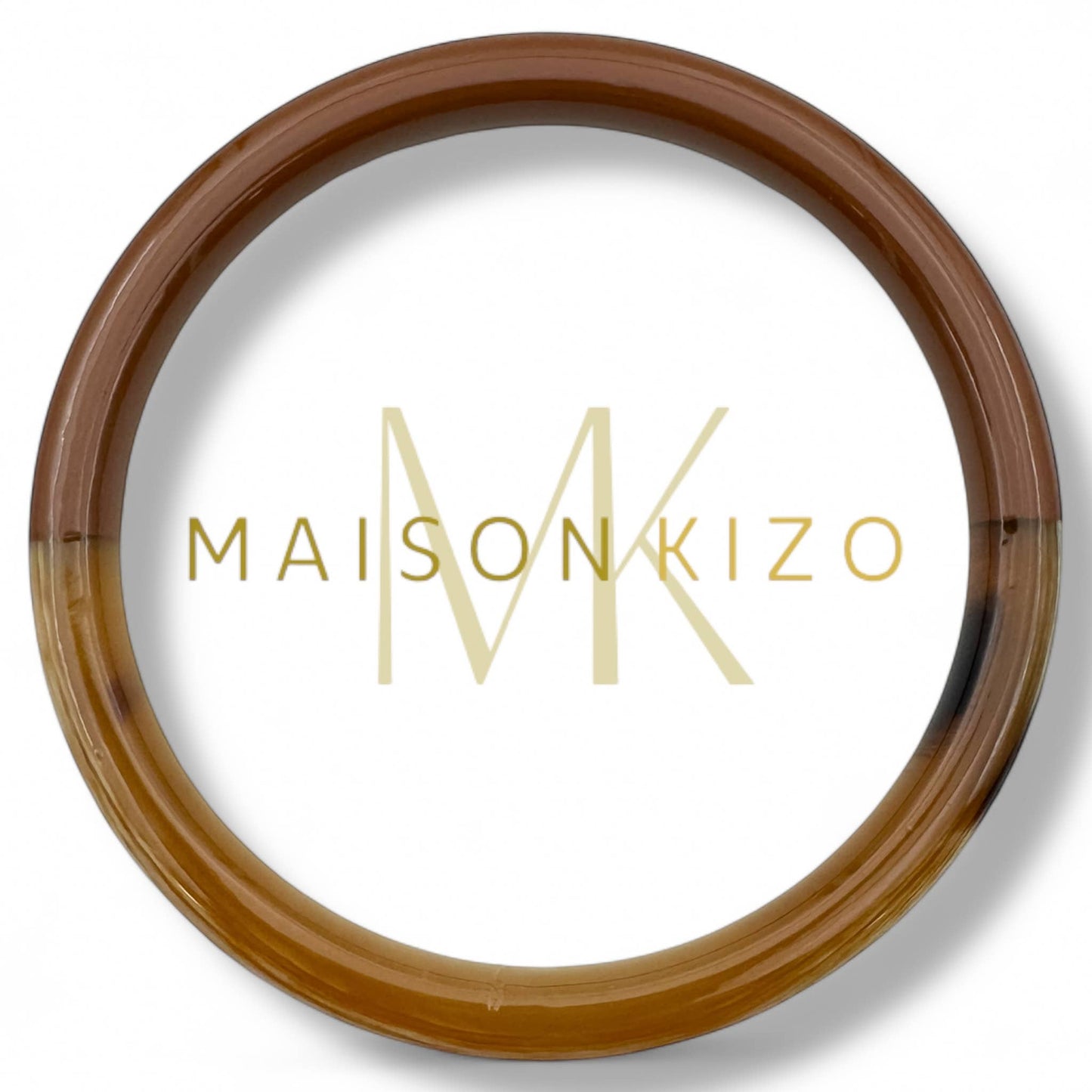 Jonc laqué en corne de buffle Milk Chocolate