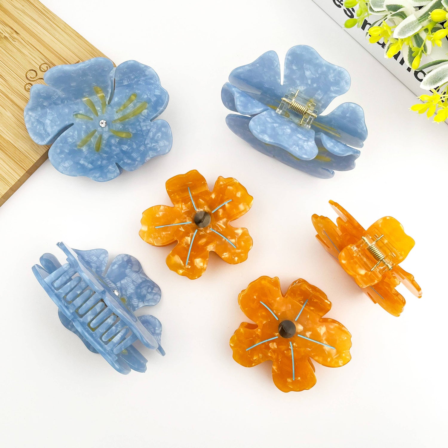 Pince à cheveux fleur d'été, pince à cheveux de plage: Bleu - DupontDupont
