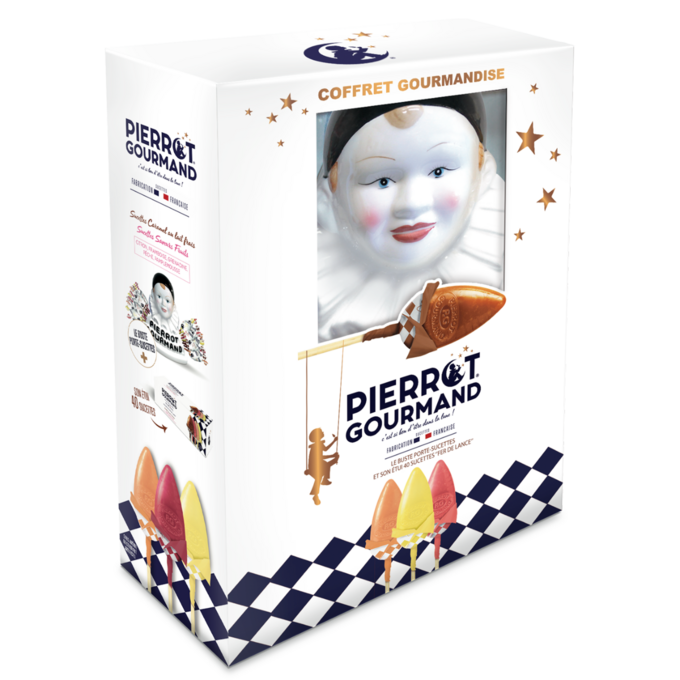 Coffret Pierrot buste + 40 sucettes