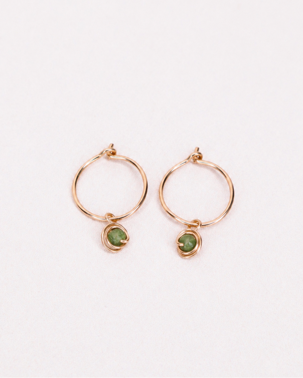 Bora - vert: Or / Tourmaline verte / Paire - DupontDupont