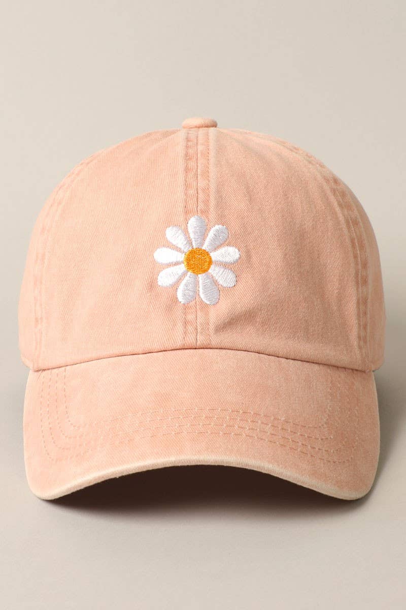 Casquette brodée Daisy bleu