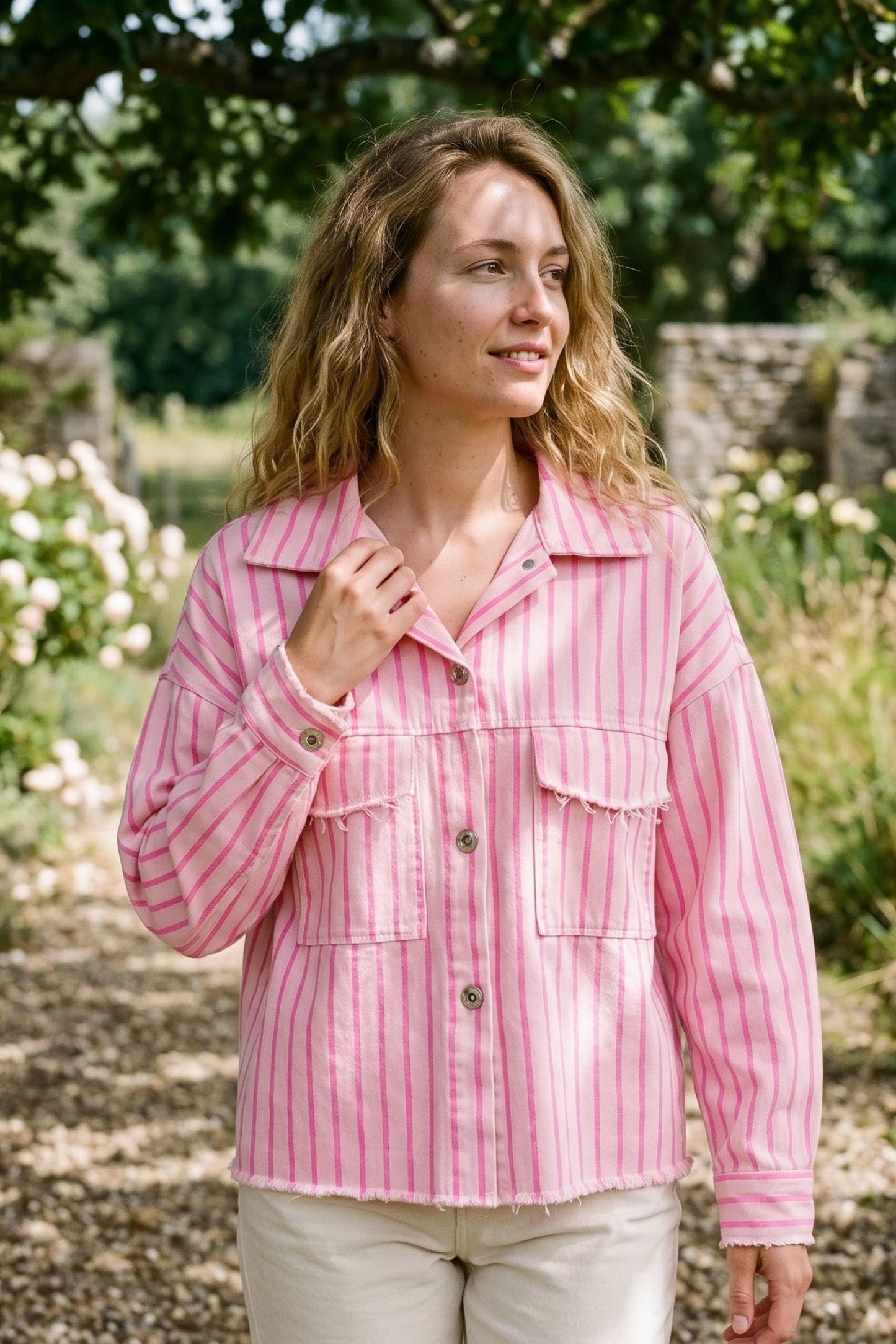 Veste rayée: Rose / TU