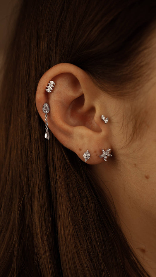 Piercing Opal - argenté