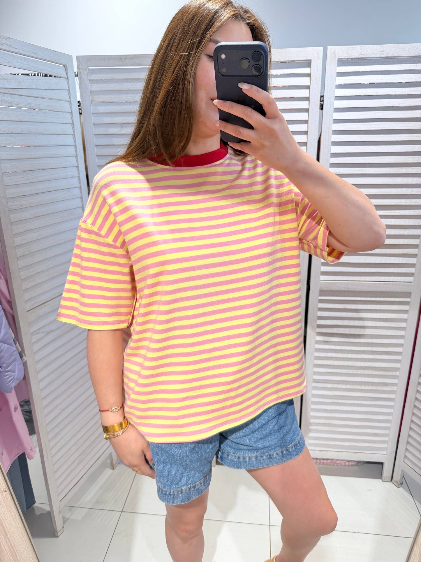 T-shirt imprimé rayures: Rose - DupontDupont