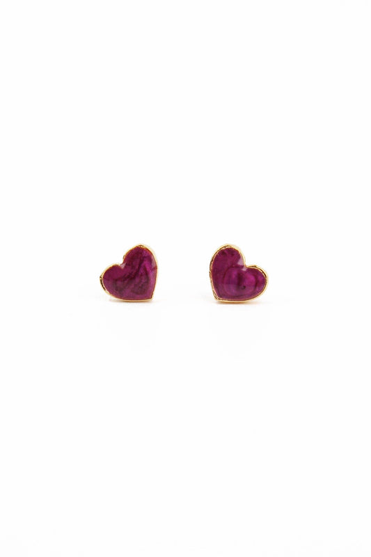 PUCES CŒUR ÉMAIL VIOLET