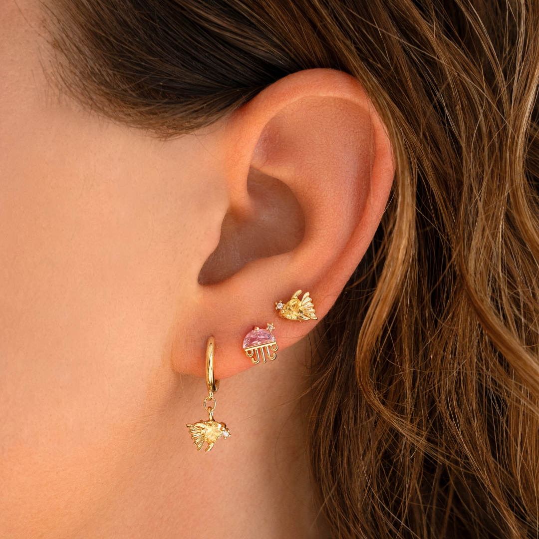 Clous d'oreilles méduse rose - DupontDupont