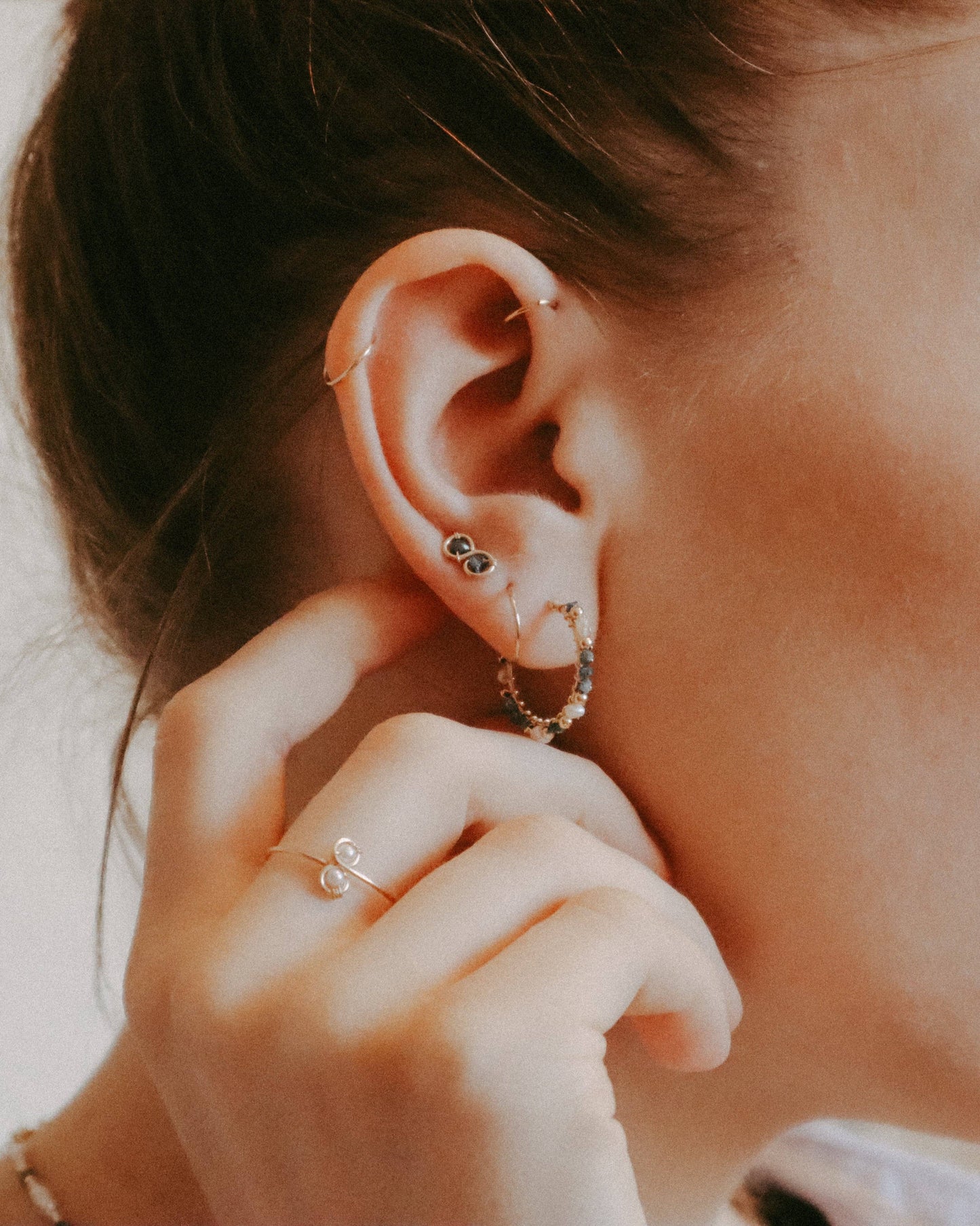 Eden - diamant bleu: Or / Perle de culture / Paire - DupontDupont