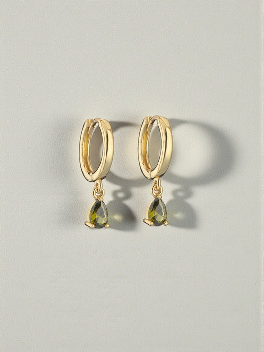 Boucles d'oreilles pendantes vert olive - DupontDupont