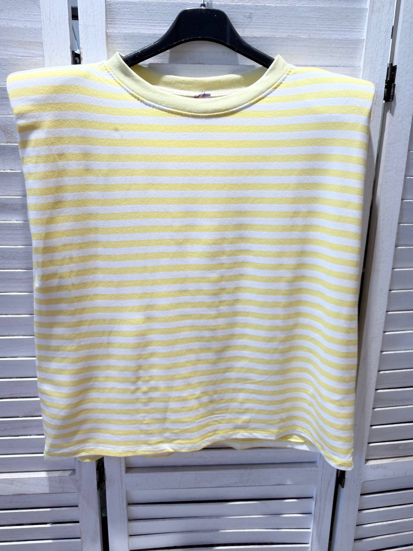 T-shirt rayé: Jaune / TU