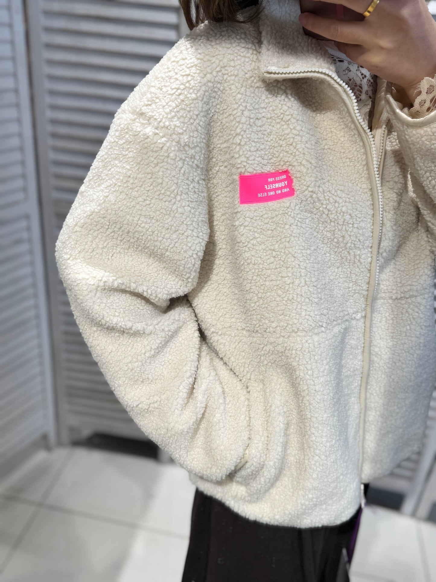 Veste polaire zippée: Ecru / TU