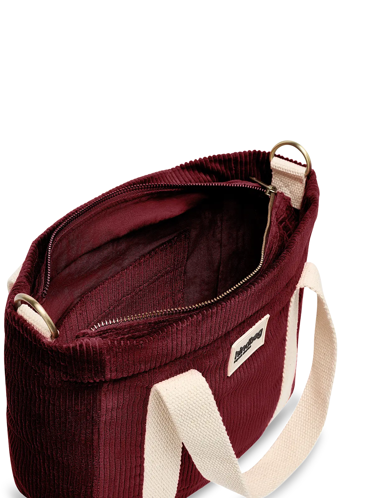 Mini cabas Louise velours bordeaux
