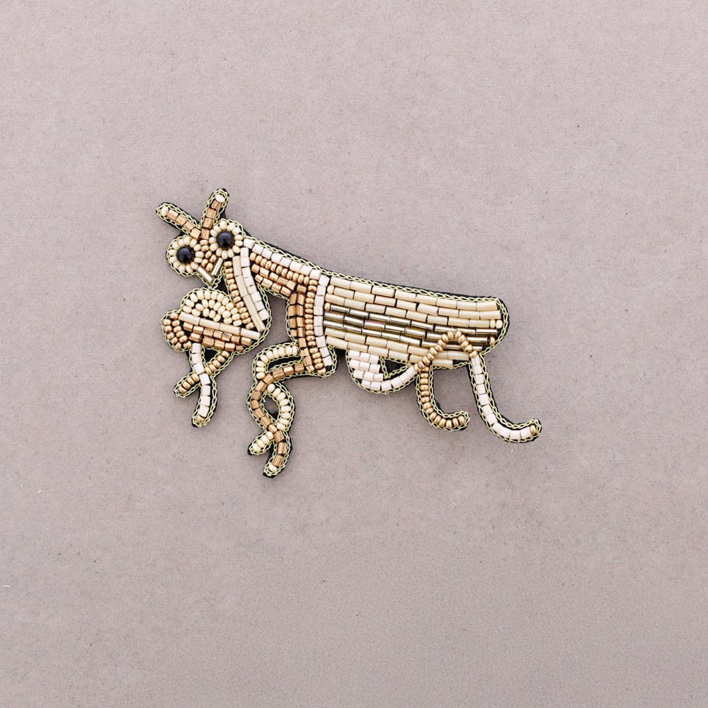 Broche Insecte Mante Perles Beige - DupontDupont