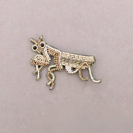 Broche Insecte Mante Perles Beige - DupontDupont