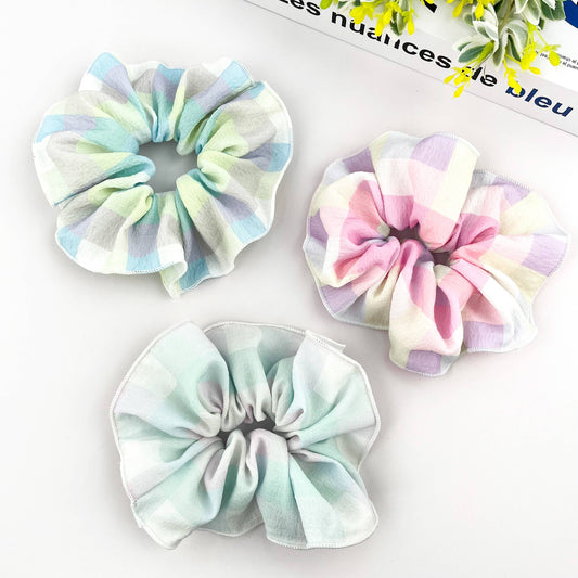 Chouchou en tissu froncé minimaliste, élastique à cheveux couleurs bonbon: Multicolore