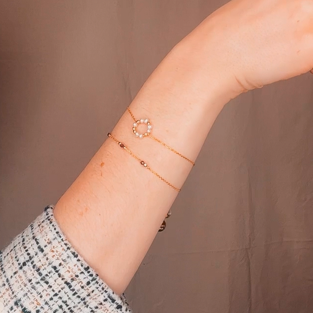 Bracelet Aube avec pierre Grenat