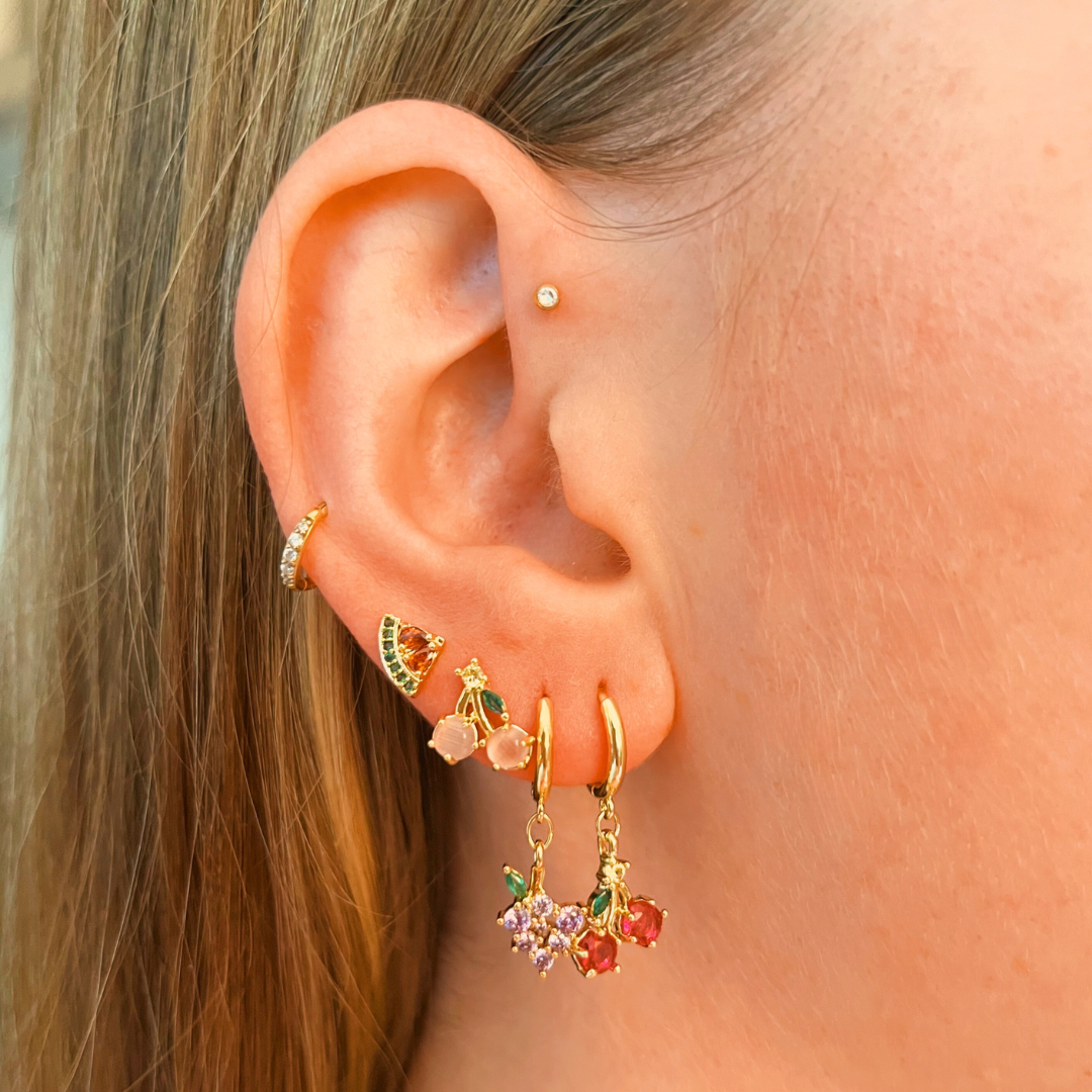Clous d’oreilles « Watermelon Breeze »: Rouge / Doré - DupontDupont
