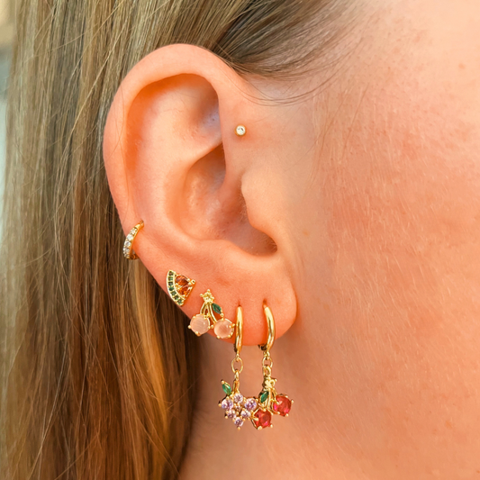 Clous d’oreilles « Watermelon Breeze »: Rouge / Doré - DupontDupont
