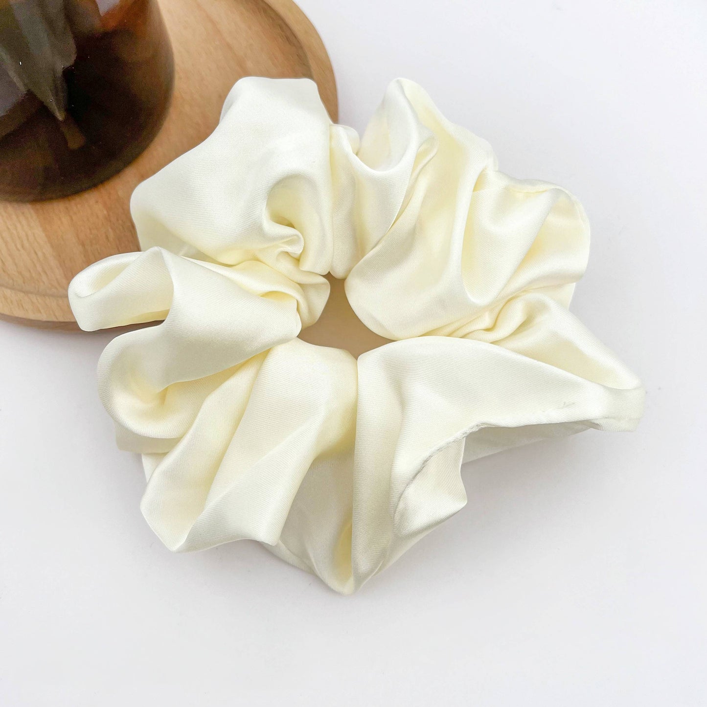 Chouchou satin uni Blan