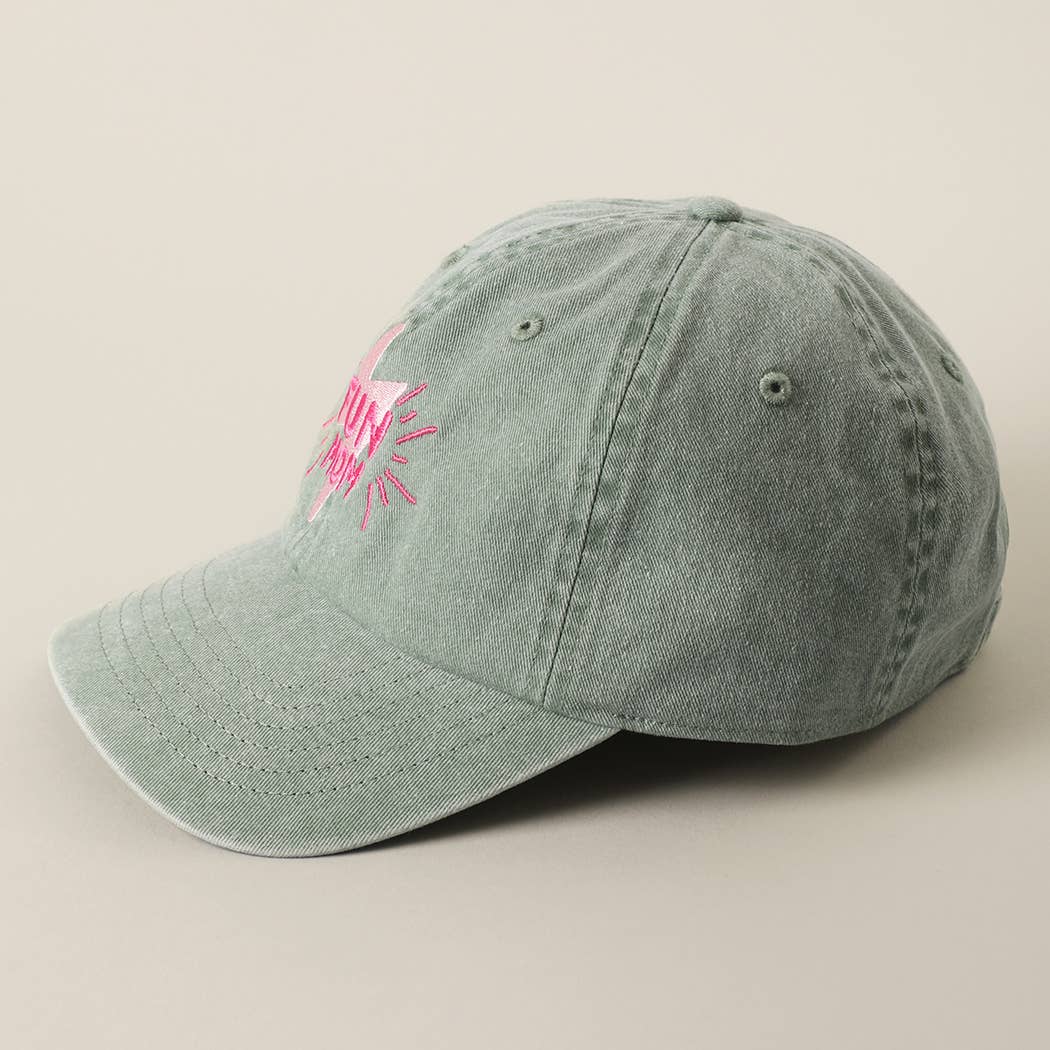 Casquette coton brodée « FUN MOM » Vert