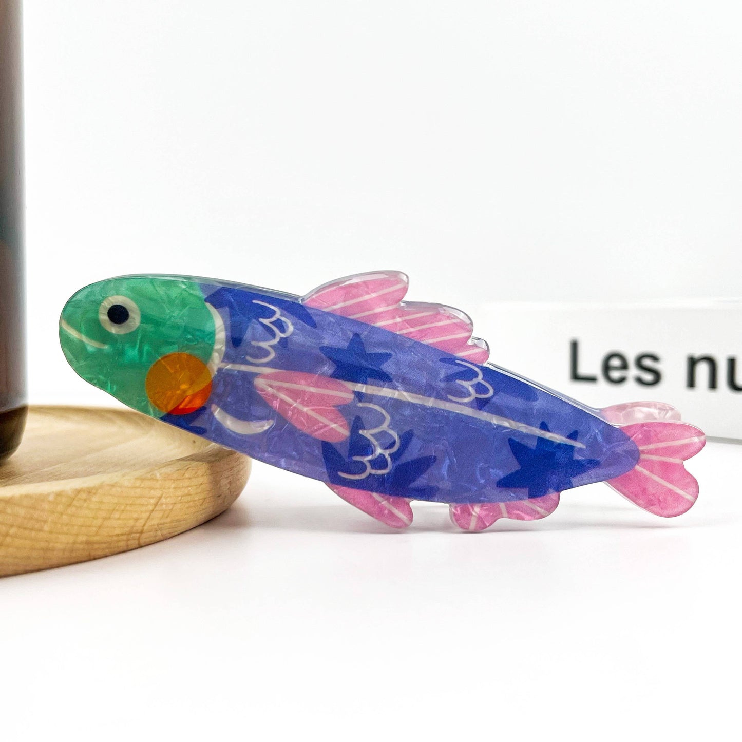 Pince à cheveux sardine bleu