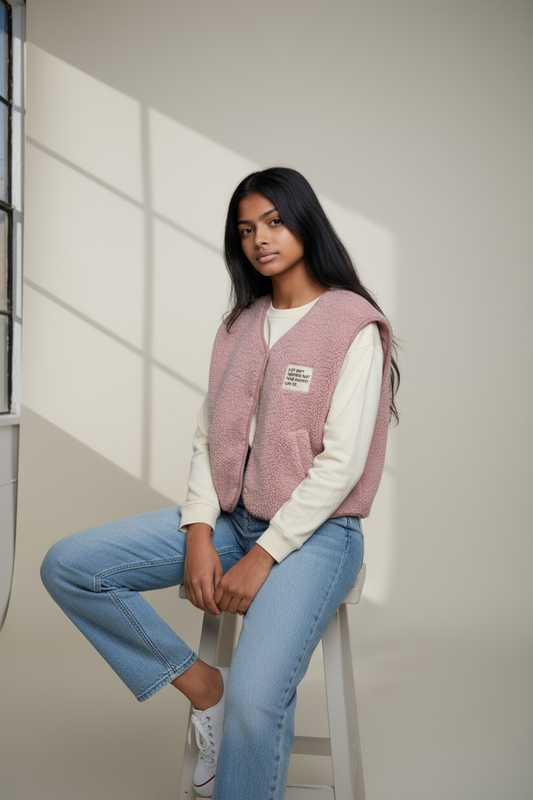 Gilet Moumoute  Rose