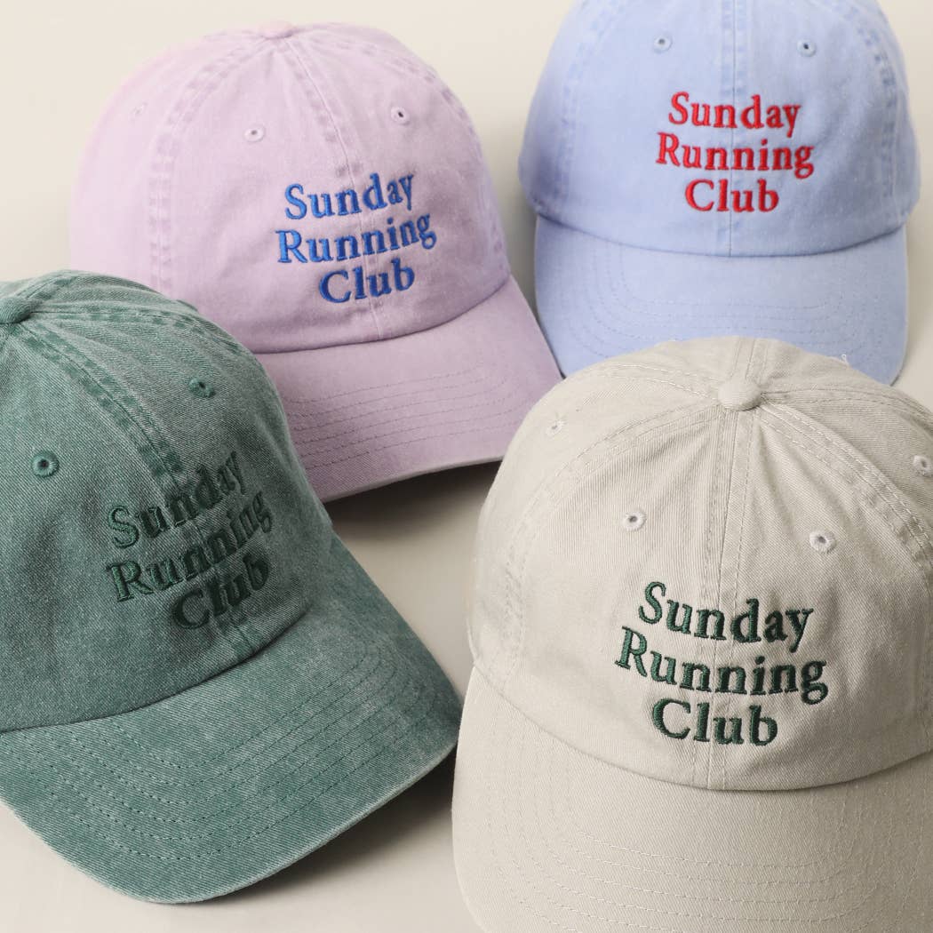 Casquette coton brodée « Sunday Running Club » Sable
