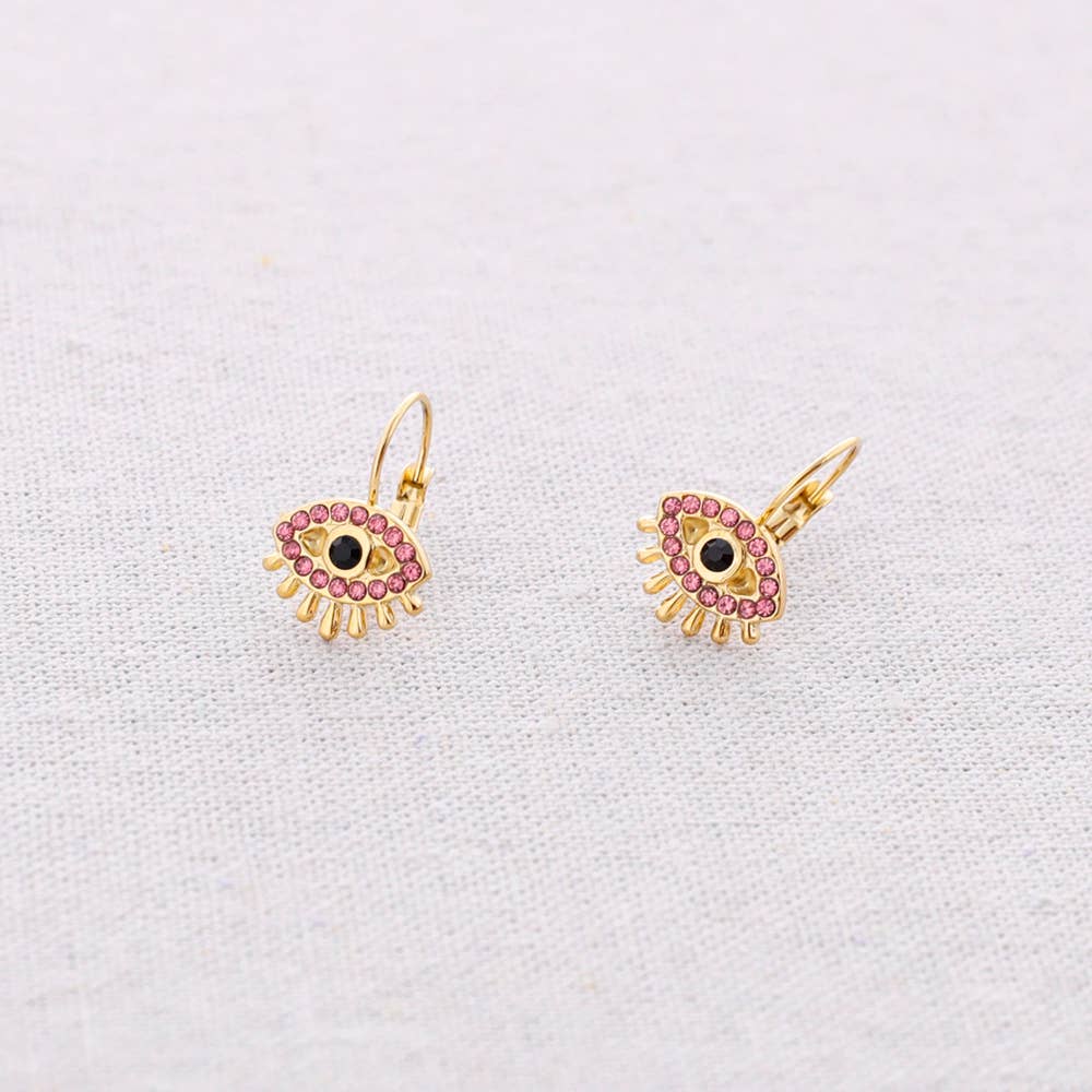 Boucles d'oreilles Acier Œil Turc Cristaux: Multicolore