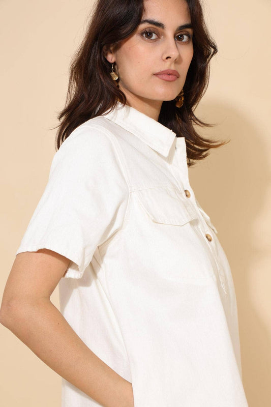 ROBE DENIM blanc