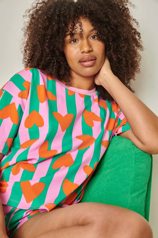 Ensemble cœurs rayures