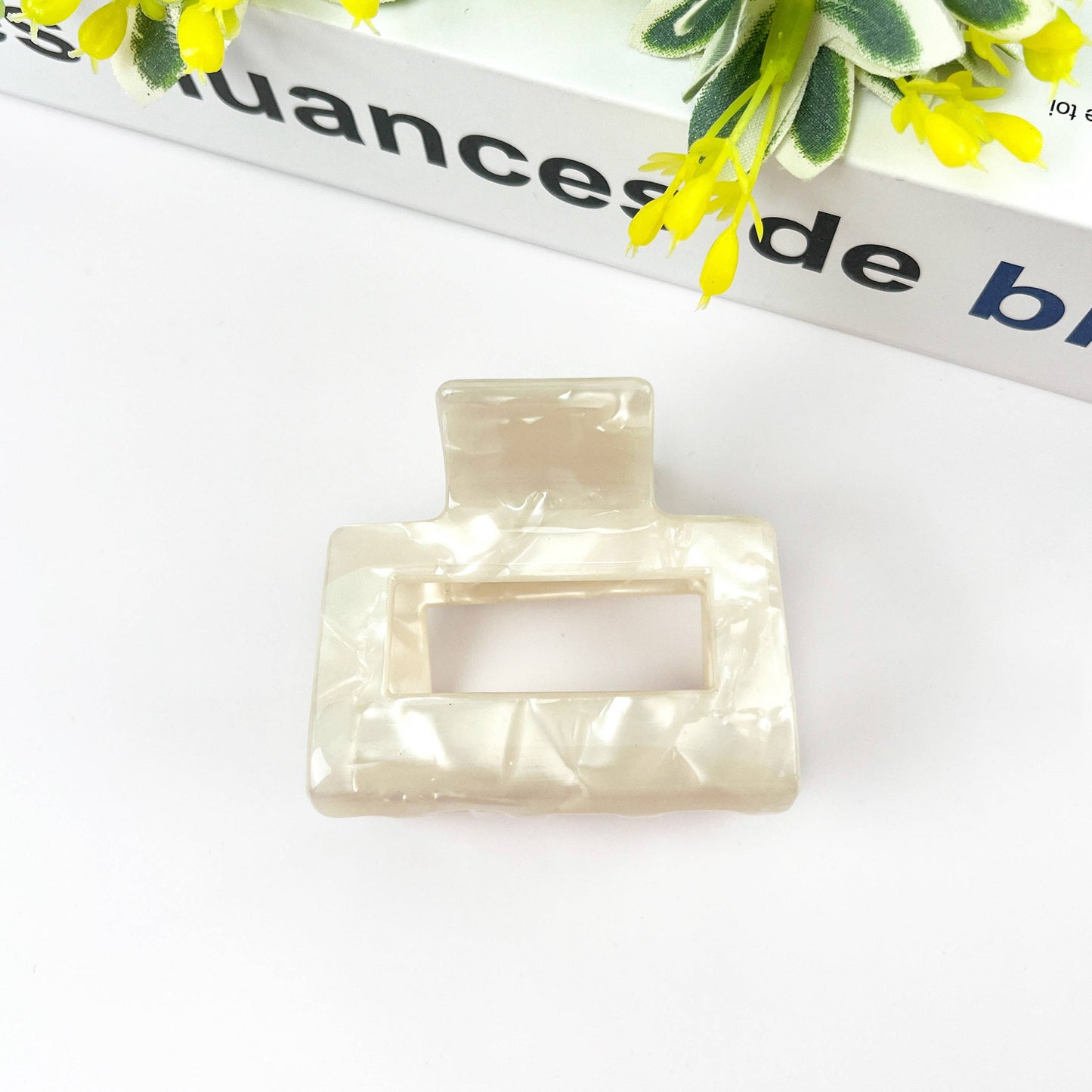 Pince à cheveux carrée en acétate pour printemps et automne: B