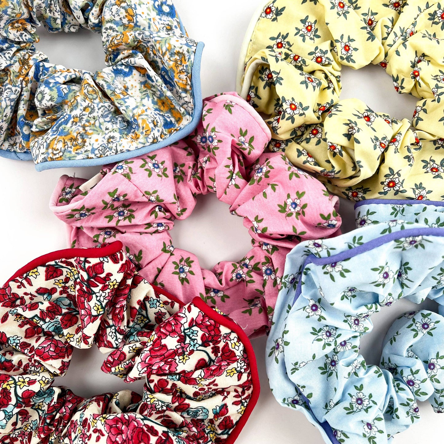 Chouchou floral Bleu