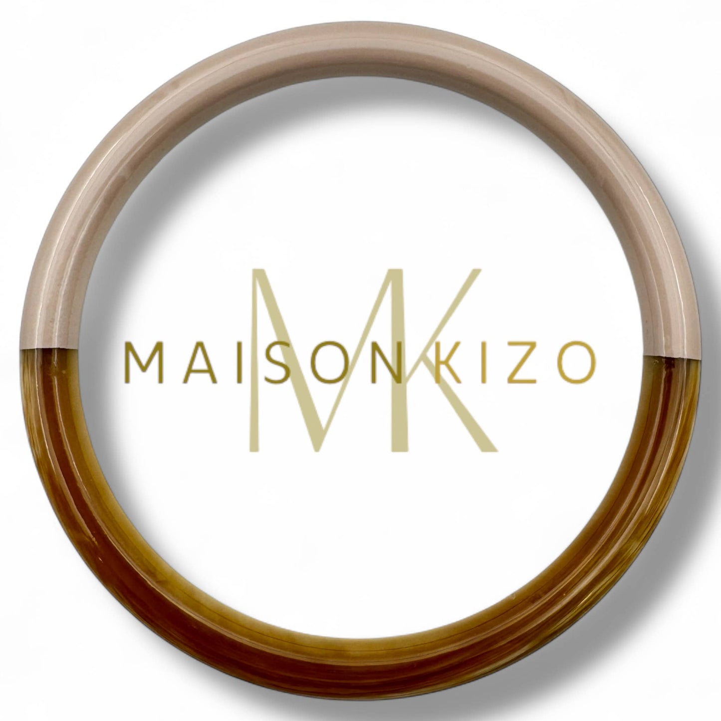 Jonc laqué en corne de buffle Beige 6mm: C58-M