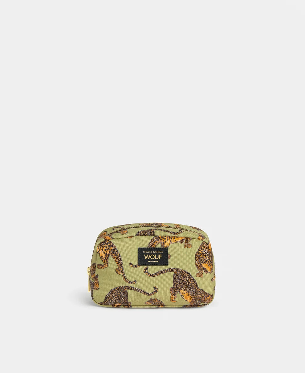 Trousse maquillage Léopard vert