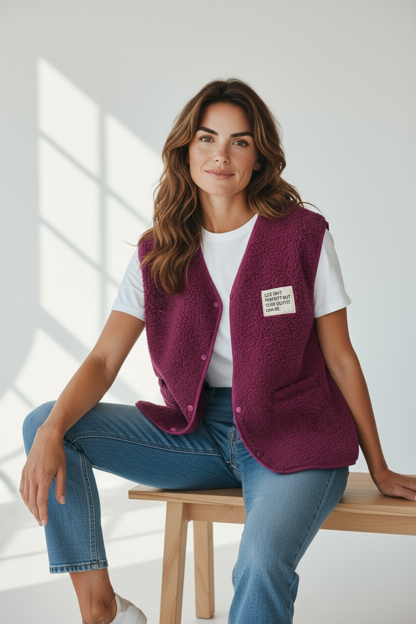 Gilet Moumoute framboise