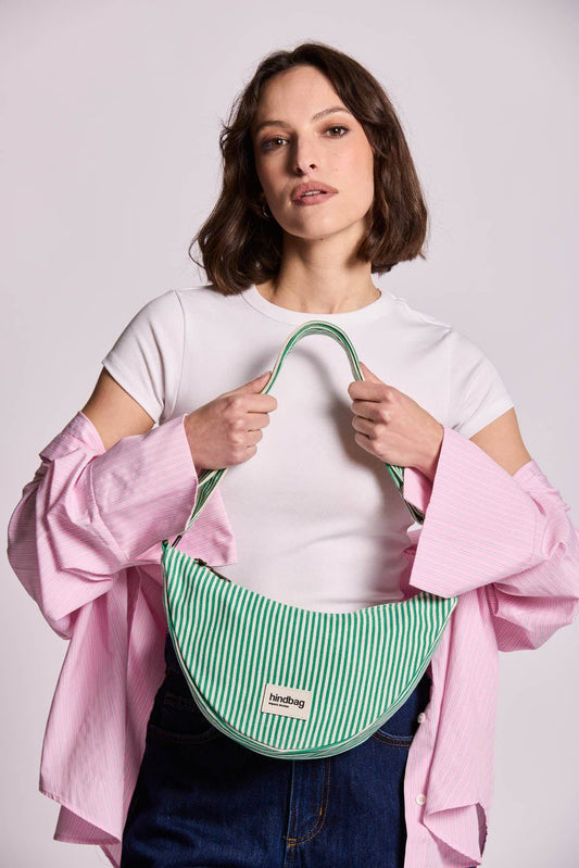 Sac Bandoulière Andrea Rayures vert