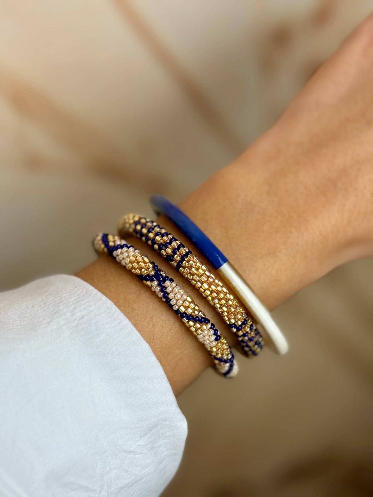 Bracelet népalais perles de verre B39