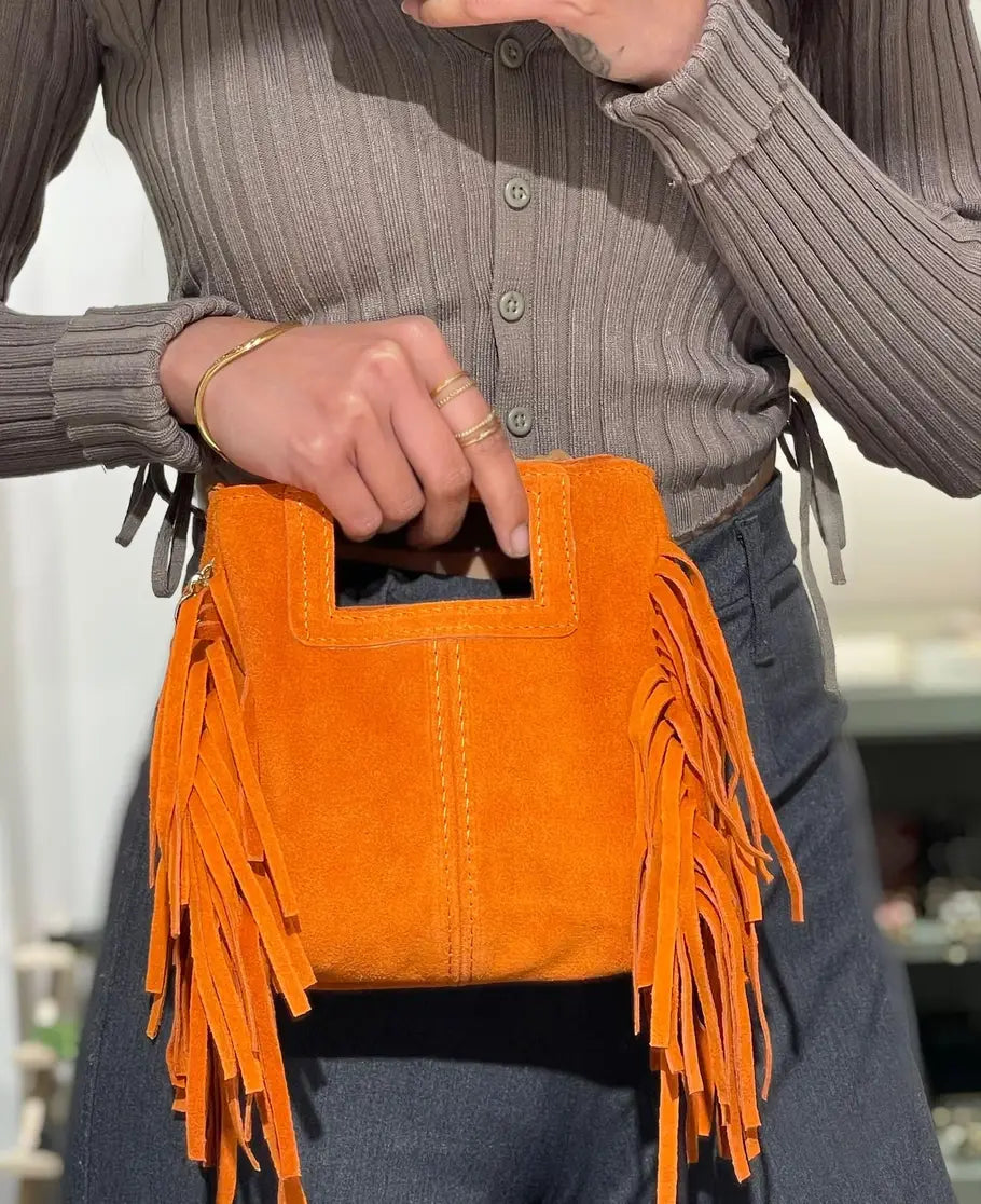Sac en daim suédé vert