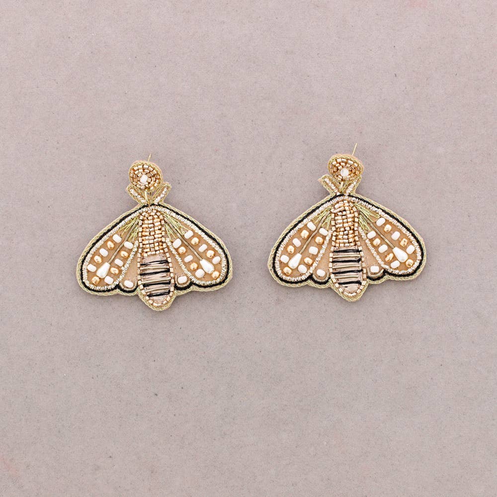 Boucles d'oreilles Insecte Perles doré - DupontDupont