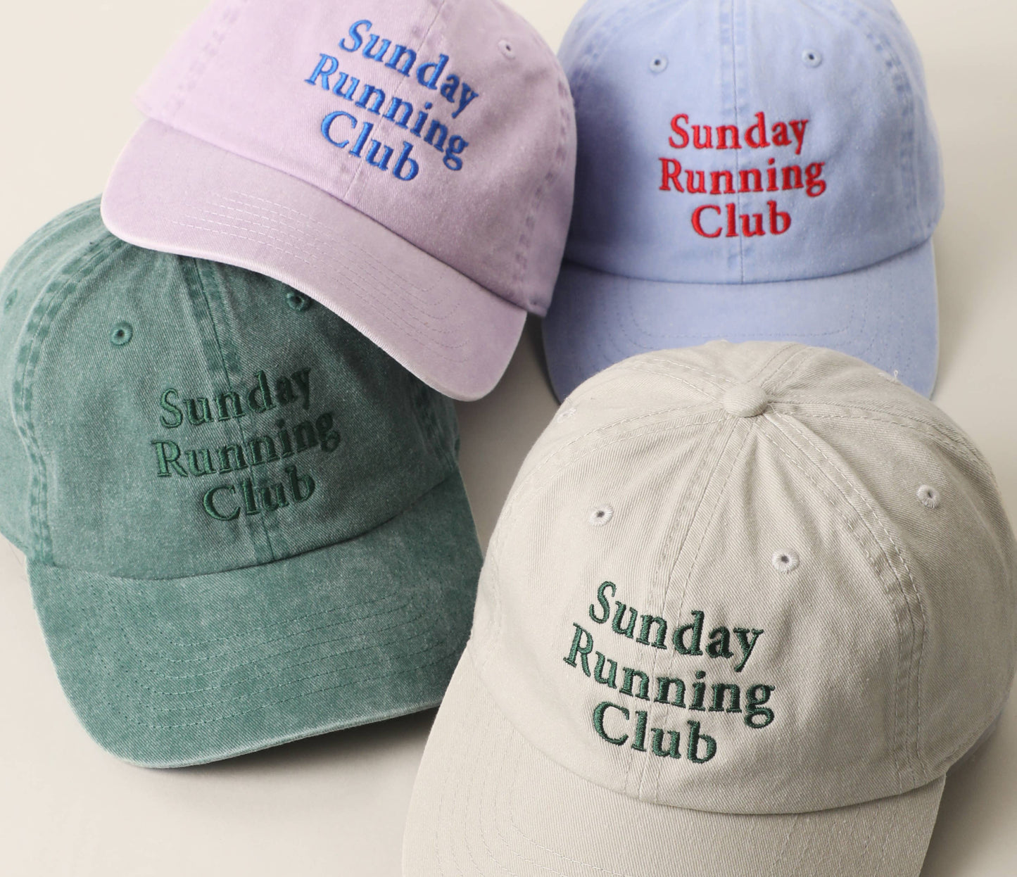 Casquette coton brodée « Sunday Running Club » Bleu