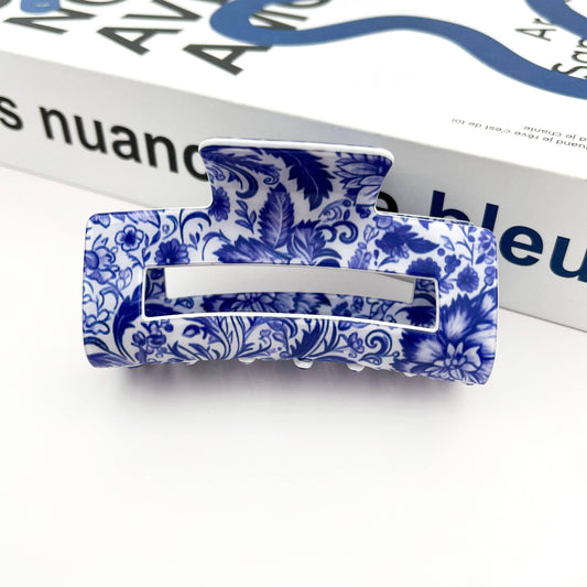 Pince à cheveux porcelaine bleue