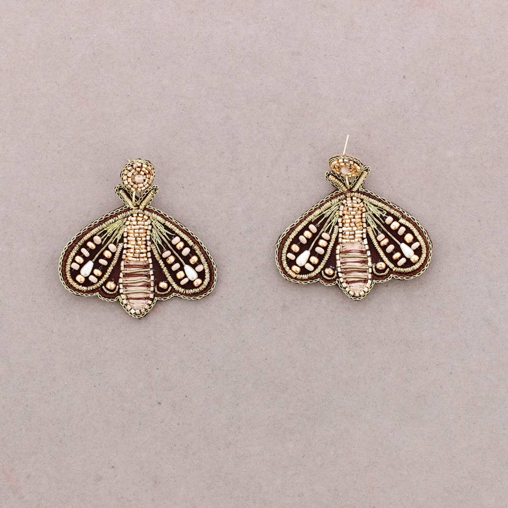Boucles d'oreilles Insecte Perles doré - DupontDupont