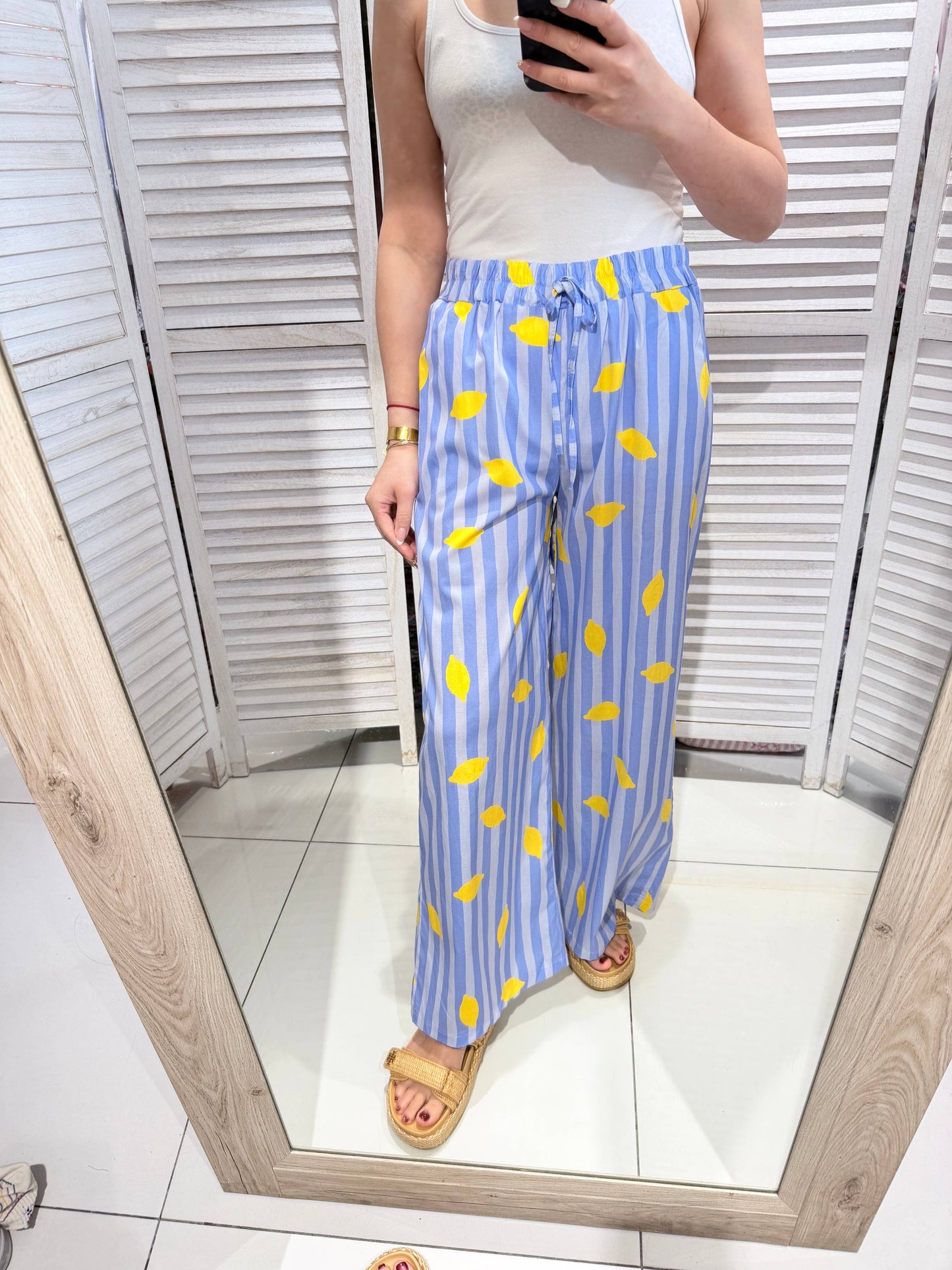 Pantalon imprimé fruit: Bleu / TU